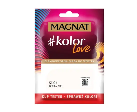 Interior paint test Magnat Kolor Love 25 ml KL17 light gray