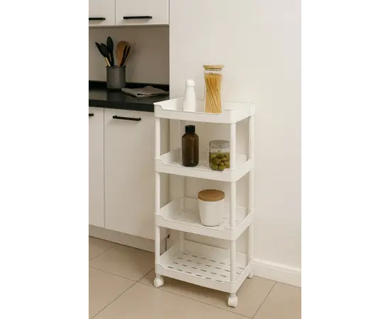 Shelf kitchen/bathroom 4 tier Sev Plastik white