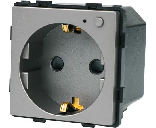 როზეტი ჩარჩოს გარეშე Socket Elegant დამიწებით და შტორებით 16A Wireless Wi-Fi ნაცრისფერი