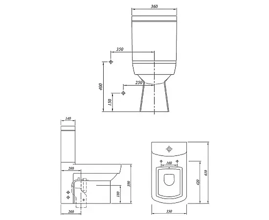 უნიტაზი კომპაქტი Kale Basics
