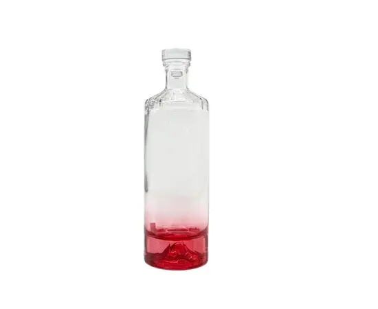 Transparent red glass bottle 500 ml