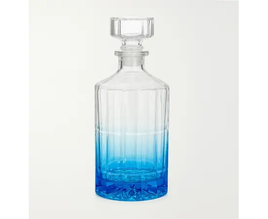 Glass transparent blue bottle 500 ml