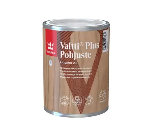 ხის პრაიმერი Tikkurila Valtti Plus Pohjuste 0.9 ლ გამჭვირვალე