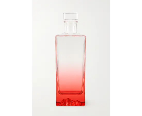 Transparent red glass bottle 500 ml