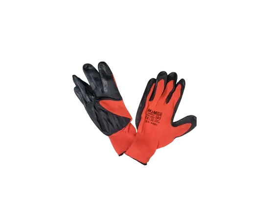 Red glove with black nitrile coating M2M 300/121 S9