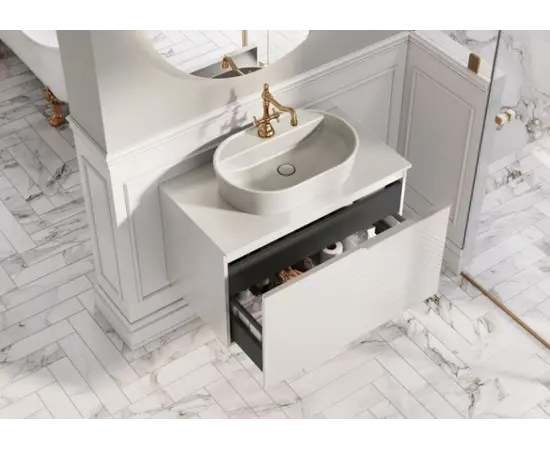 Bathroom vanity without washbasin Elita GLAM 90 Stone Matt 90 cm