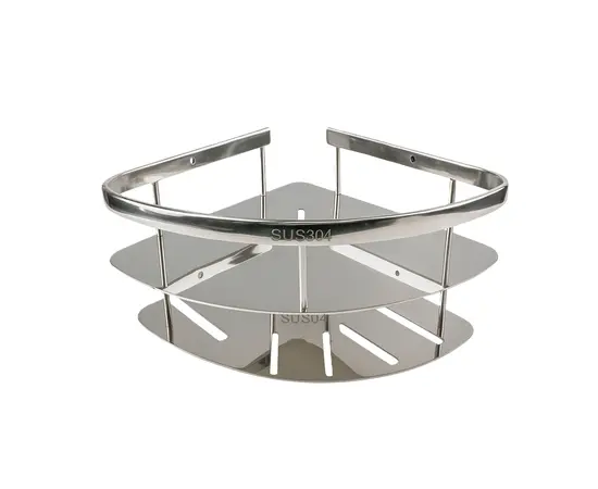 Угловая полка для ванной комнаты двухъярусная Fabbro Chrome