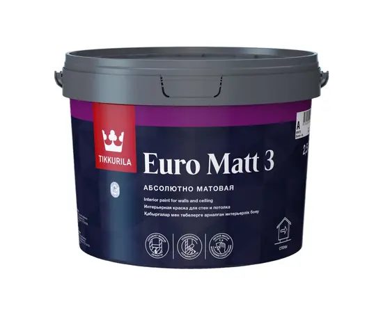 საღებავი ინტერიერის Tikkurila EURO MATT 3 A_New 2,5 ლ
