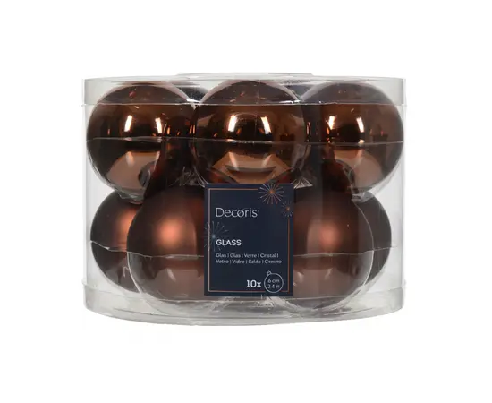 ნაძვის ხის ბურთი Baubles Glass 6cm 10 pcs