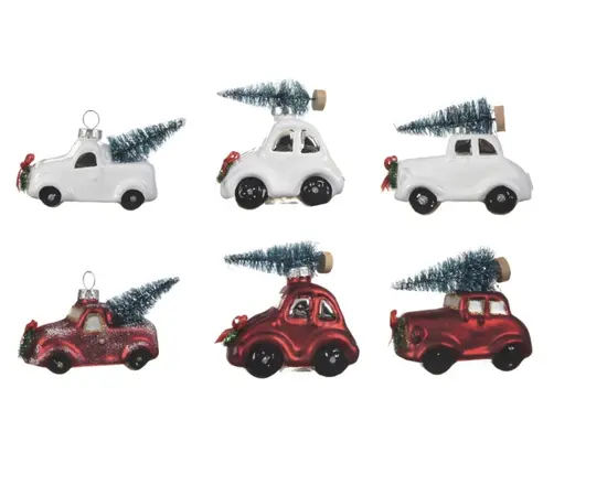 ნაძვის ხის სათამაშო მანქანა 10x8.5x5 სმ 1pcs