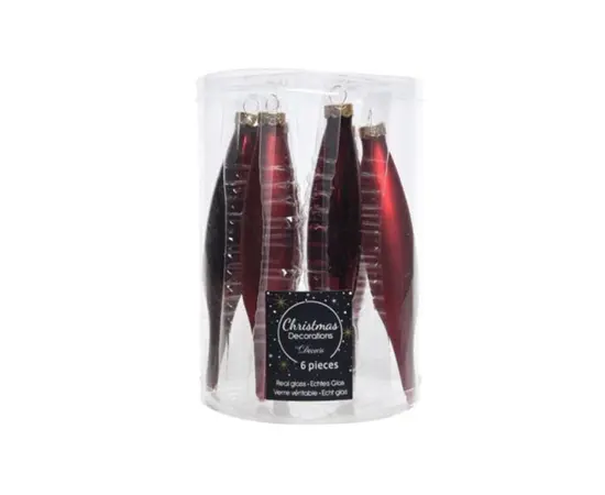 ნაძვის ხის სათამაშო Icicle Glass 15cm 6pcs