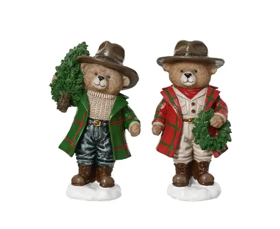 საახალწლო დეკორაცია დათვი Bear polyresin 6.5x8x14.5 cm assorted