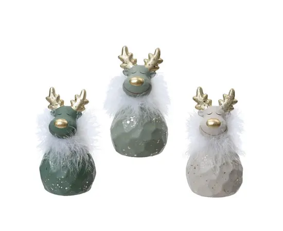 საახალწლო დეკორაცია ირემი Deer terracotta 8.5x8.4x16.1 სმ assorted