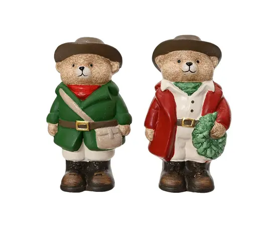 საახალწლო დეკორაცია დათვი Bear terracotta 5x6.5x12 cm assorted