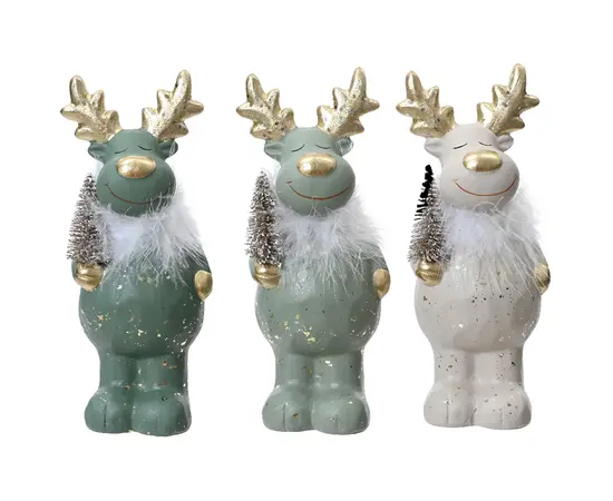 საახალწლო დეკორაცია ირემი Deer terracotta 9.5x8.7x22 სმ assorted