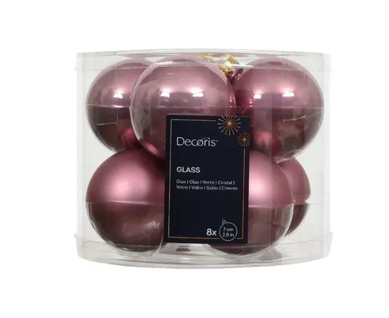 ნაძვის ხის ბურთი Baubles Glass 7 cm 8psc