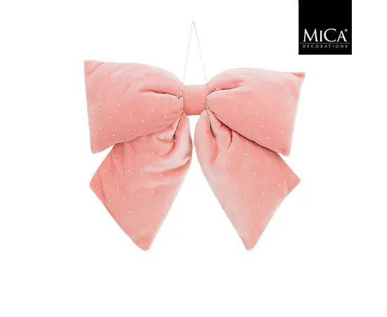 ნაძვის ხის სათამაშო ბაფთა Mica decorations 30 x 6 x 34 სმ ვარდისფერი