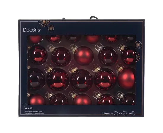 ნაძვის ხის ბურთი Bauble glass oxblood 7 cm 21 pcs