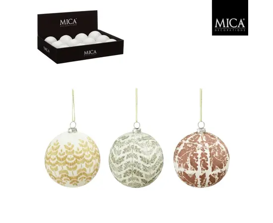 ნაძვის ხის სათამაშო ბურთი Mica decorations 8.5 x 8 სმ