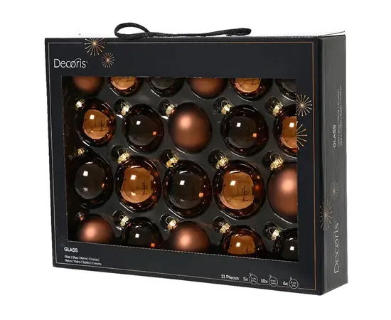 ნაძვის ხის ბურთი Bauble glass espresso 7 cm 21 pcs