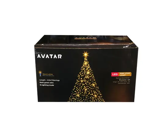საახალწლო განათება Avatar Ring 10x2m WW IP20 220v 8F