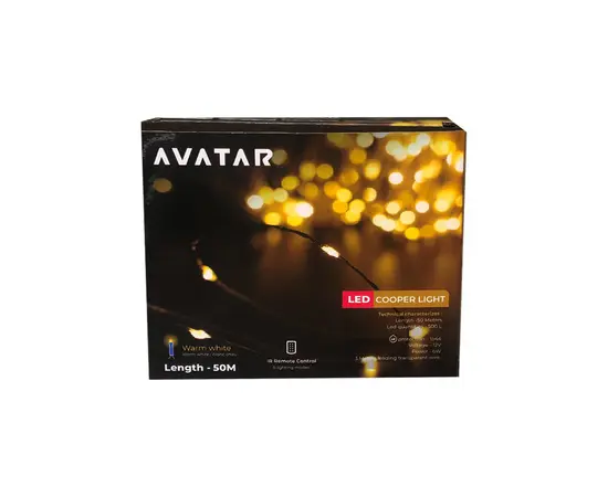 საახალწლო განათება Avatar Copper 50m warm-white  IR Remote IP44 green wire Avatar-71147