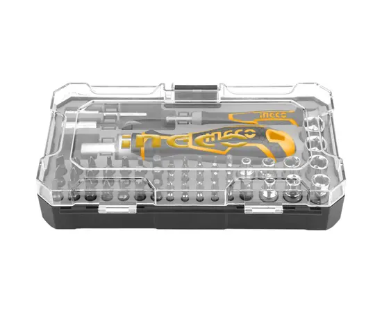 სახრახნისის და თავაკების ნაკრები Ingco HKSDB0558 55 ც