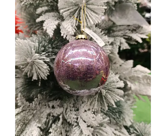 ნაძვის ხის სათამაშო ბურთი Glass shiny purple ball