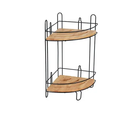 Corner shelf 2 Bisk Plain Black Bambo