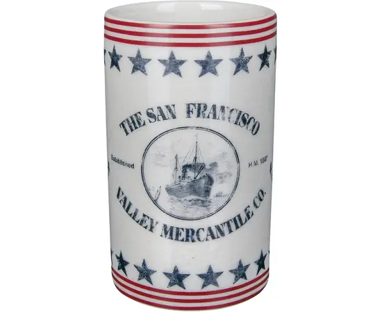 Cup for toothbrushes Spirella WATERMILL NAVY / RED