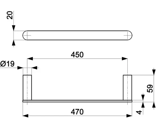 Towel rail KFA GOLD 45cm