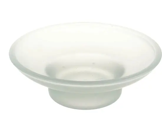 Стеклянная мыльница простая круглая прозрачная