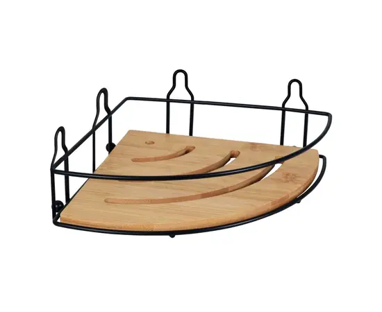 Corner shelf Bisk Umbra Black/Bamboo