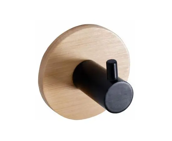 Towel Hook Bisk Plain Black Bamboo