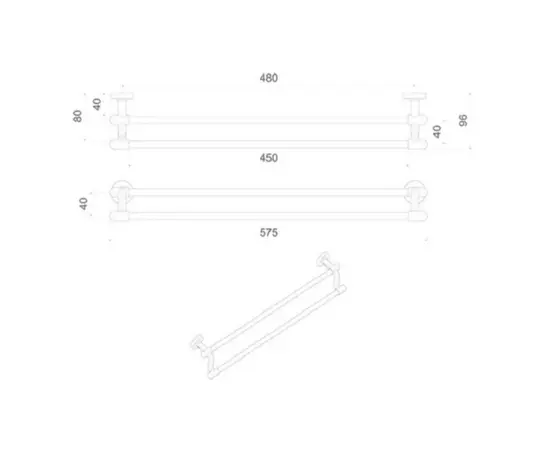 Вешалка для полотенец Tema Mare Double Row Towel Bar 71232