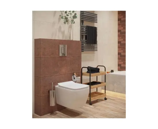 Bathroom shelf Bisk Plain Black Bamboo