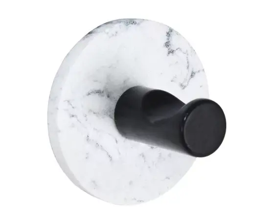 Hook for towels self adhesive Bisk Style D5 White black