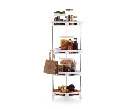 Полка угловая для душа 4 яруса Primanova  White