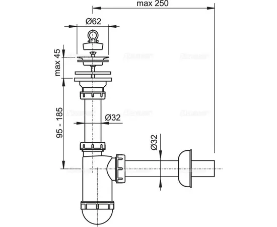 Washbasin siphon Alcadrain A411