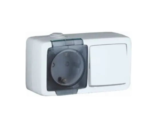 Выключатель с розеткой HEGEL BA16-211 белый