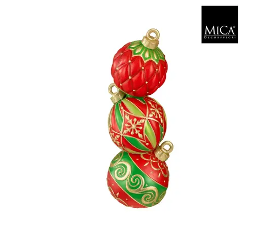 ნაძვის ხის სათამაშო ბურთები 40 x 14.5 სმ წითელი