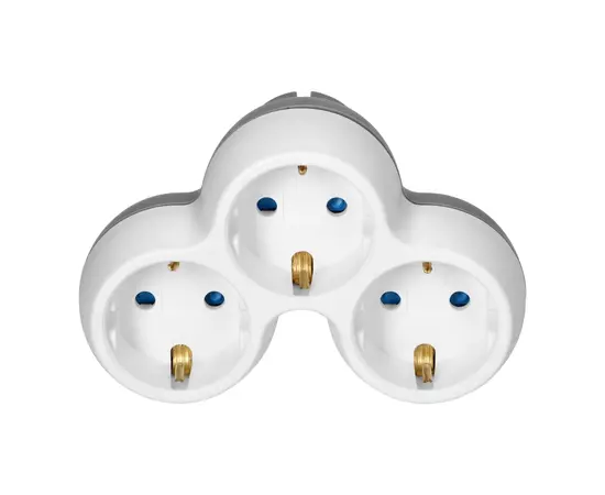 Разветвитель ORNO Schuko 3 з/к белый серый