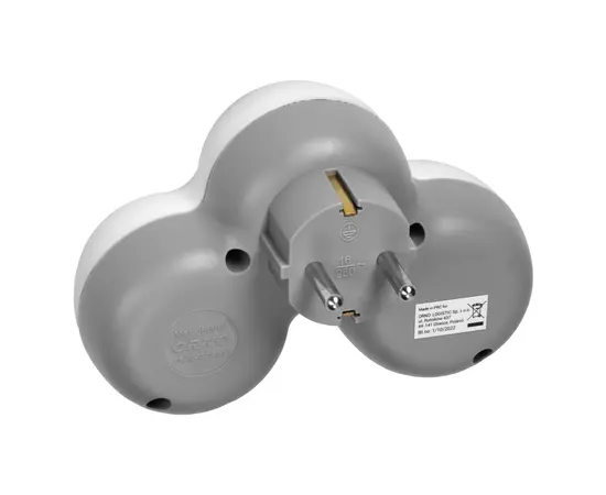 Разветвитель ORNO Schuko 3 з/к белый серый