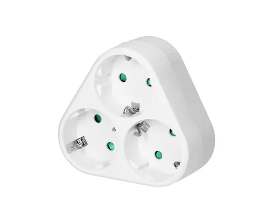 Разветвитель ORNO Schuko 3 з/к белый