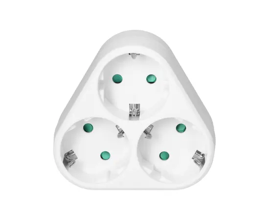 Разветвитель ORNO Schuko 3 з/к белый