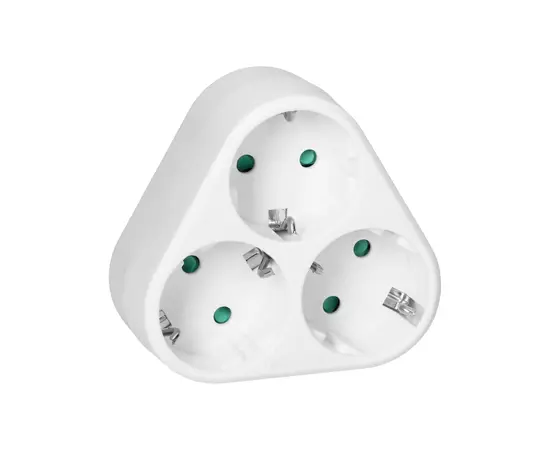 Разветвитель ORNO Schuko 3 з/к белый