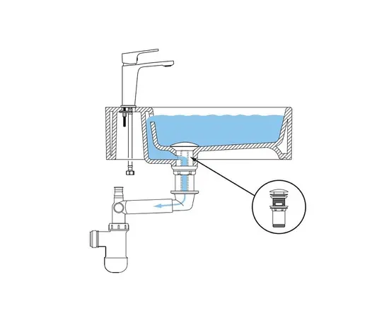 Bottom Valve Rubineta 710021B Click-Clack 1 1/4''