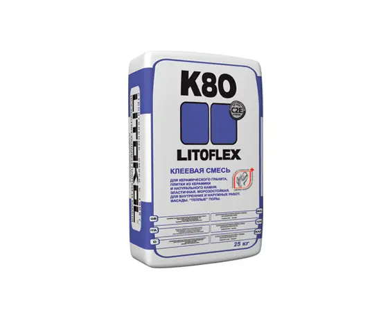 Клей для плитки Litokol LITOFLEX K80 25 кг морозостойкий белый