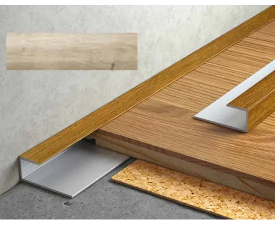 Порог-окончание алюминиевый Salag Stratus 12/930 мм. ясень