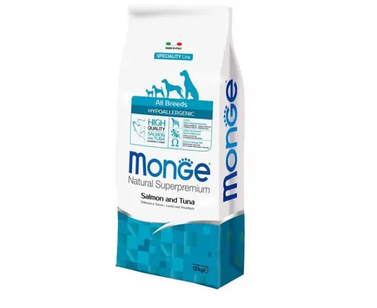 Сухой корм для взрослых собак лосось и тунец Monge 12 кг